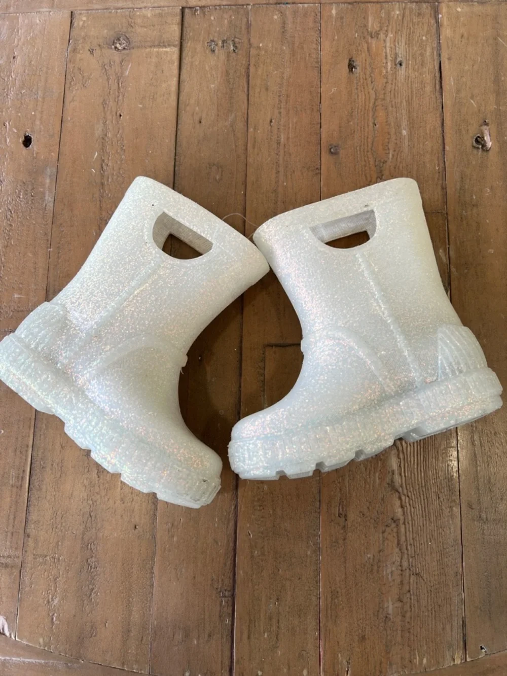 UGG iridescent sparkle pull on Waterproof rain boots little girls 6